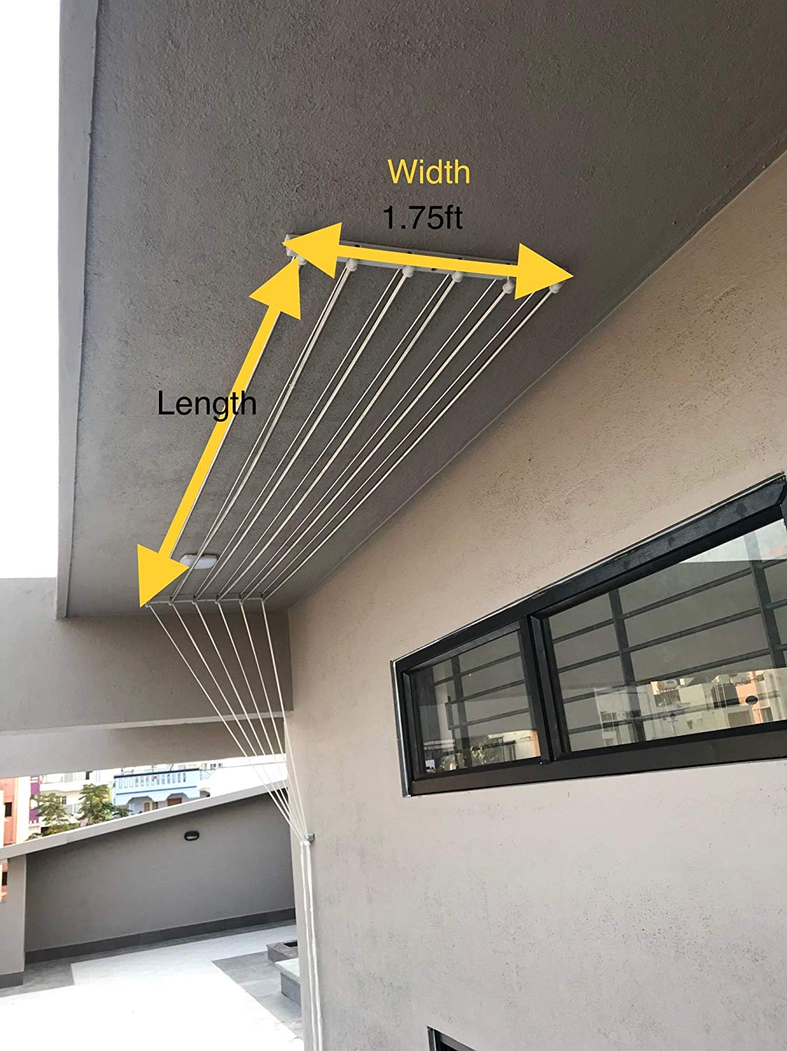 Balcony Cloth Drying Roof Hangers [ 7feet x 6 lines ] Premium Quality, Ever Dry Ceiling Cloth Drying Hangers